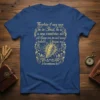 Therefore if any man be in Christ, he is a new creature quote on blue t-shirt, 2 Corinthians 5:17 scripture