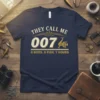 They Call Me 007 O Bites O Fish 7 Hours fishing humor t-shirt design with vintage distressed look and fishing