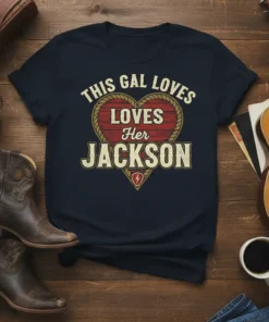 THIS GAL LOVES LOVES Her JACKSON eye-catching graphic design printed on comfortable cotton t-shirt