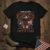 This Is How Americans Take A Knee patriotic t-shirt with eagle, US flag, and knights at a cross design