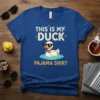 This Is My Duck Pajama Shirt design featuring a cool duck wearing sunglasses and a bow tie, with text above