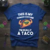 This Is My Human Costume I'm Really A Taco funny graphic tee with a muscular taco illustration and bold white