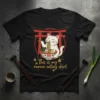 This is my ramen eating shirt graphic featuring a white cat eating ramen under a torii gate