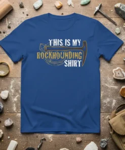 This is my Rockhounding Shirt design featuring a geologist's pickaxe and circular graphic elements