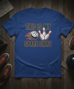 This Is My Spare Shirt bowling design featuring a bowling ball and pins