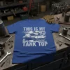 This Is My Tank Top t-shirt design featuring a detailed illustration of a tank with gears and bold white text