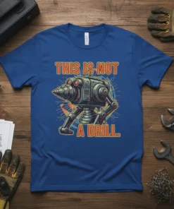 THIS IS NOT A DRILL. unique graphic design printed on comfortable cotton t-shirt