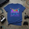 This Is What An Awesome Awesome retro city skyline graphic tee with neon text and stars