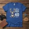 This Old Buck Is 40 t-shirt design featuring a realistic deer head and the text "This Old Buck Is 40"