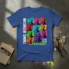 Thomas Jefferson President Tee design featuring a colorful grid of portraits and text "Thomas Jefferson 1743 1226 President"