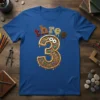 Three Birthday T-Shirt detailed graphic design printed on comfortable cotton t-shirt