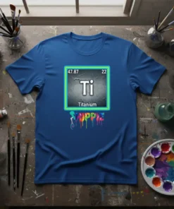 Titanium Element SNIPPLE T-Shirt featuring the periodic table symbol for Titanium (Ti) and the word SNIPPLE in colorful dripping letters