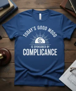Today's Good Mood Is Sponsored By Compliance t-shirt with sun graphic and snail spiral design