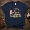 Christian t-shirt with gold glitter text "TODO LO PUEDO EN CRISTO QUE ME FORTALECE" and butterfly graphic, Philippians 4:13 scripture