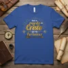 Blue t-shirt with Spanish text "Todo lo puedo en Cristo que me Fortalece" meaning "I can do all things through