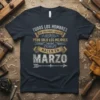 Spanish quote t-shirt: "Todos Los Hombres Son Creados Iguales Pero Solo Los Mejores Nacen En Marzo" with vintage distressed typography