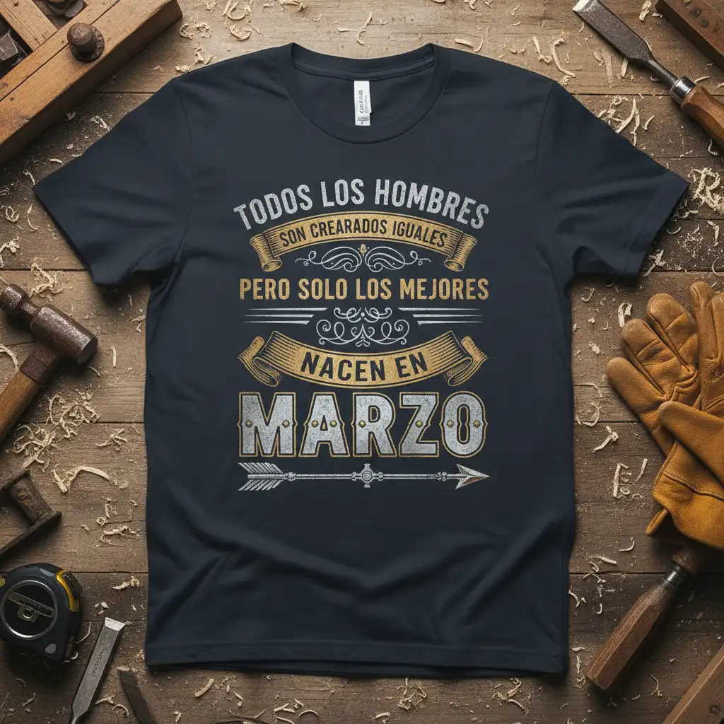 TODOS LOS HOMBRES SON quote printed with creative illustration on comfortable cotton fabric t-shirt design