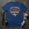 Toilet Clogging Champion t-shirt design with crossed plungers and toilet graphic