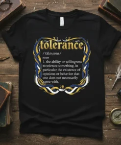 tolerance the ability or text design featuring unique typography on quality t-shirt