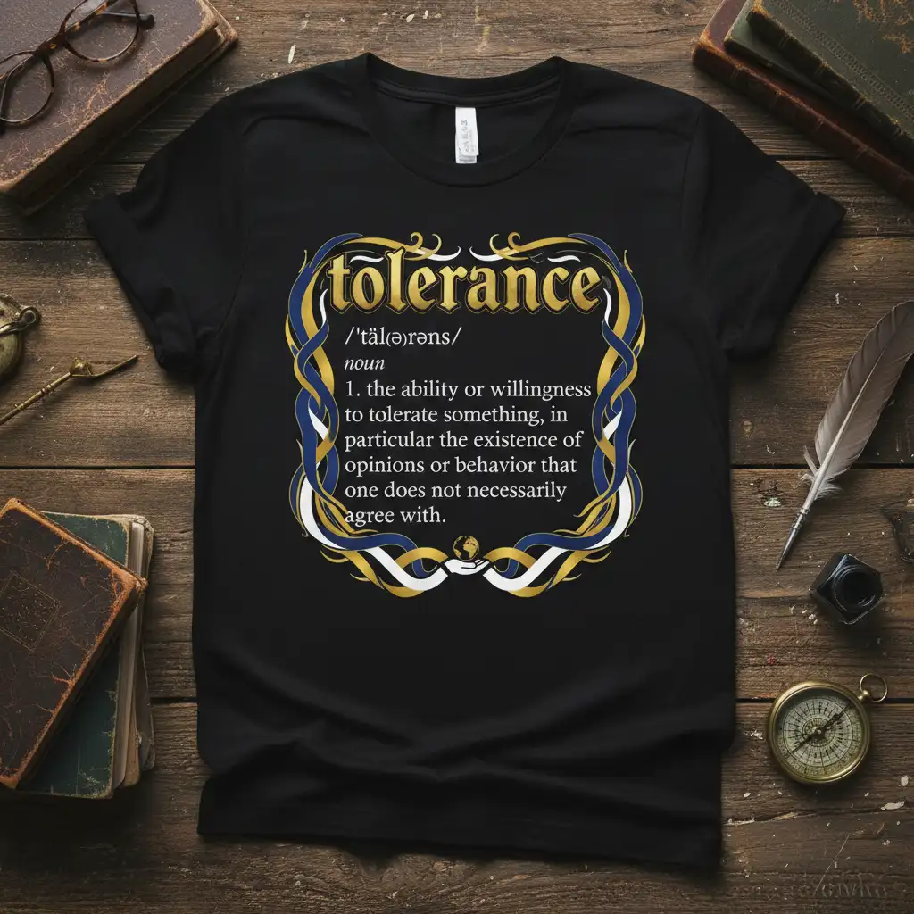tolerance the ability or quote printed with stylish graphic on quality cotton blend t-shirt design