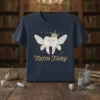 Tooth Fairy T-Shirt design featuring a smiling tooth with wings and crown, text "Tooth Fairy" in gold script