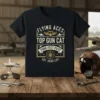 Flying Aces Top Gun Cat Purr-fect Pilot Est. 19Cat-Life t-shirt design with vintage aviation graphics