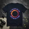 Total Solar Eclipse April 8 2024 "I Saw The Dark Side Of The Moon" text design with a fiery corona