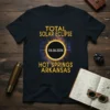 Total Solar Eclipse 04.08.2024 Hot Springs Arkansas t-shirt design with sun graphic