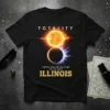 TOTAL SOLAR ECLIPSE ILLINOIS 04.08.2024 stylish graphic design printed on comfortable cotton t-shirt