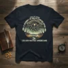 T-shirt design with "Trail of Tears A Journey of Death Forced Upon 125,000 Native Americans" text and a circular graphic