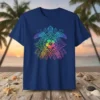 Tribal Turtle Hibiscus unique graphic design printed on comfortable cotton t-shirt