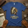 Tribe of Gad T-Shirt featuring a Native American chief in full headdress with golden text below