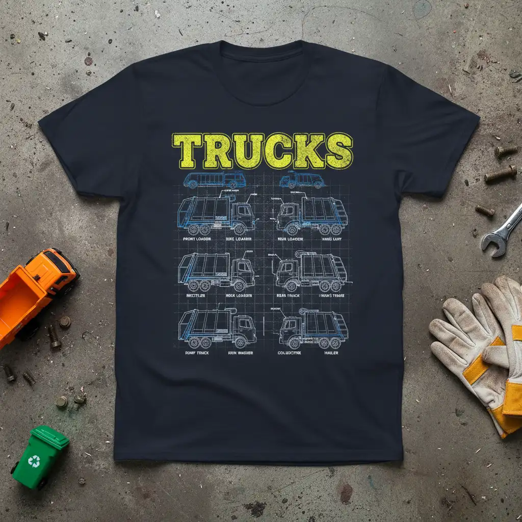 TRUCKS FRONT LOADER SIDE quote printed with bold typography on soft premium material t-shirt design