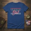 TRUMP Girl text in red script with "TRUMP" in bold block letters above, on a navy t-shirt