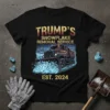 Trump's Snowflake Removal Service Est. 2024 t-shirt design featuring a truck plowing snow with Trump driving