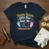 Twinkle Twinkle Little Star How We what you are text with blue and pink footprints, moon, and stars design on