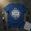 TWOSDAY 2SDAY 2-22-22 graphic t-shirt with gears and geometric border design