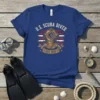 U.S. Scuba Diver Est. 1970 T-Shirt with vintage diving helmet graphic and American flag stripes
