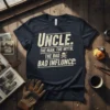UNCLE. THE MAN. THE text design featuring unique typography on quality t-shirt