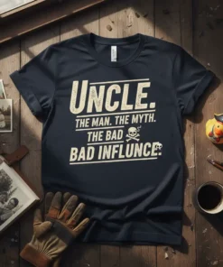 UNCLE. THE MAN. THE text design featuring unique typography on quality t-shirt