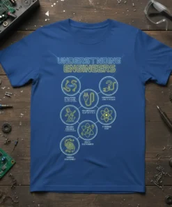 UNDERSTNDING ENGINEERS CYCLE POWER text design featuring bold typography on quality t-shirt