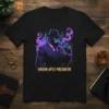 Urban Apex Predator t-shirt design featuring a dapper gorilla smoking a cigar in a city at night, with purple smoke