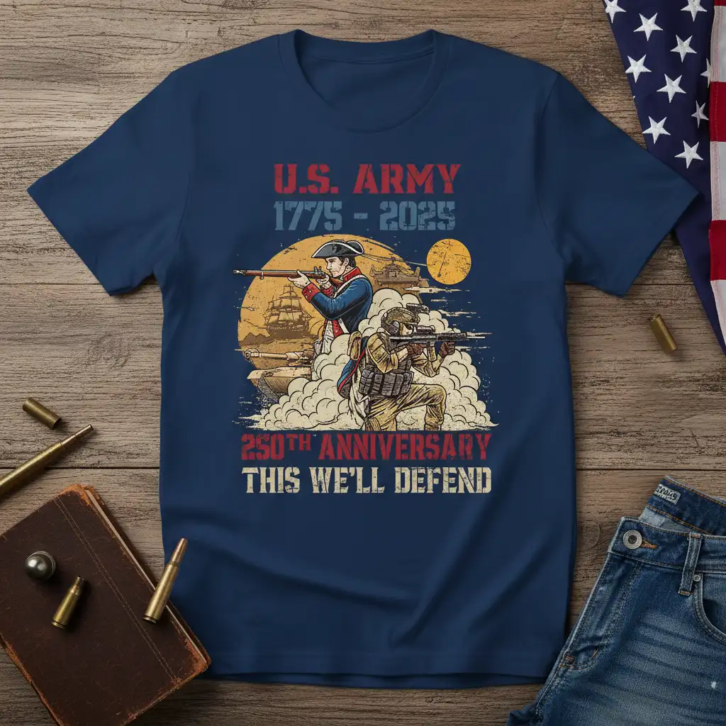 U.S. ARMY 1775 - quote printed with creative illustration on durable material t-shirt design