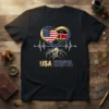 USA Kenya heartbeat roots t-shirt design with American and Kenyan flags in a heart shape