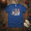 USA Soccer t-shirt design with American flag text and soccer ball graphic