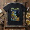 Van Gone black cat t-shirt design in Van Gogh Starry Night style with sunflowers