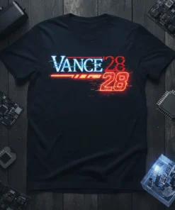 VANCE '28 28 bold graphic design printed on comfortable cotton t-shirt