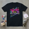 Vegas Girls Trip Better Than Therapy neon graphic t-shirt design with casino elements