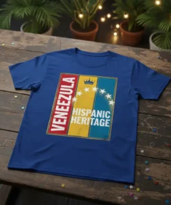 Venezuela Hispanic Heritage t-shirt design with Venezuelan flag colors and stars