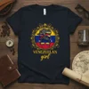 Venezuelan Girl messy bun graphic t-shirt with Venezuelan flag colors and sunglasses